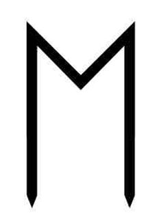 a black and white image of a letter m