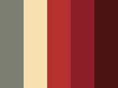 the color palette is red, yellow, and brown with an orange stripe in the middle