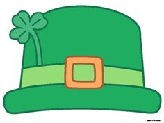 a green hat with a clover on it