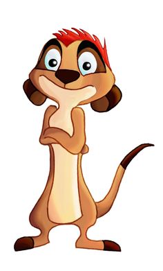 a cartoon dog with red hair and big eyes, standing upright in front of the camera