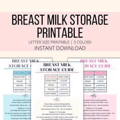 the breast milk storage printable