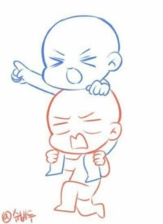 a drawing of a cartoon character holding his head in one hand and pointing at the other