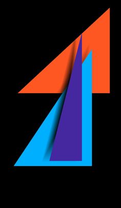 an orange, blue and purple triangle on a black background with the letter z below it