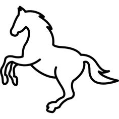 the outline of a horse running on its hind legs, with one leg in the air