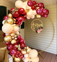 Birthday Party Balloon Decorations, Burgundy Balloons, Queen Birthday Party, 80th Birthday Party Decorations, Moms 50th Birthday, Shower Balloons, 21st Birthday Decorations, Bachelorette Decorations