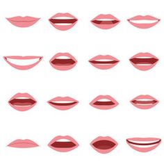 various lips with different shapes and colors