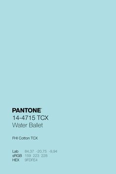 the pantone water ballet logo is shown on a light blue background with black and white lettering