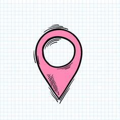 a pink marker pin on a sheet of paper with the shape of a circle in the middle