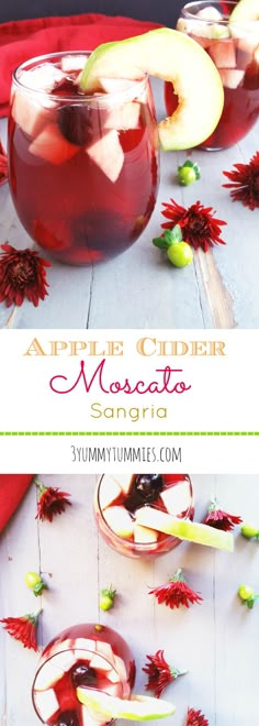 apple cider mascara sangria with apples in the background