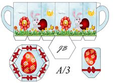 an easter egg box is cut out and ready to be put into the paper package