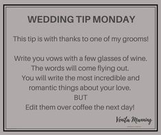 a wedding tip for grooms to write their vows