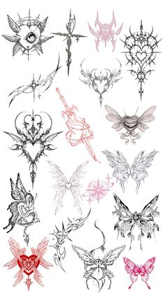 an assortment of different types of tattoos