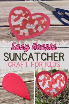 paper heart craft for kids to make with the suncather and cut out hearts