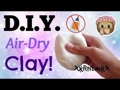 someone is holding an air dry clay in front of a background with the words diy