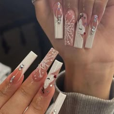 Super Cute And Stylish Ships In 5-10 Business Days Christmas Press On Nails, Fake Nails White, Medium Nails, Nails For Women, Nails Pink, Square Acrylic Nails, Stick On Nails