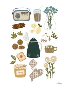 #autumn #illustration #foodillustrations #foodillustrator #autumnillustration #cozyillustration #cozy #cozystickers  #coockies #breakfast #picnicillustration #picnic #picnicfoodideas  #smallthings #sticker #stickerartist  #teapot #radio #radioillustration Cozy Icons, Cute Cozy Illustration, Cozy Animals Illustration, Cozy Watercolor Illustration, Cozy Spring Illustration, Cozy Winter Animals Illustration, Autumn Illustration, Spring Wallpaper, Picnic Foods