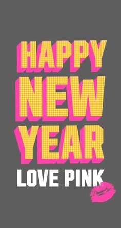 the text happy new year love pink is displayed on an iphone's phone screen