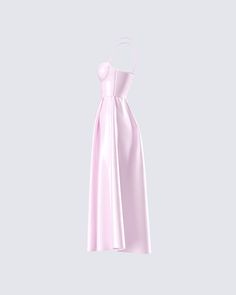 Trying to get courted? 😌 Be the diamond they’ve all been looking for in this pink satin midi dress complete with lace detailing at the neck, a fit & flare style, a built-in tulle underskirt, and adjustable straps 💕 Pink Corset Dress For Gala During Prom Season, Fitted Satin Finish Midi Dress For Prom, Satin Midi Dress With Lined Bodice, Feminine Midi Dress With Pleated Fitted Bodice, Feminine Fitted Dress With Satin Finish, Fitted Feminine Dresses With Satin Finish, Feminine Midi Length Evening Dress, Spring Midi-length Bridesmaid Dress, Fitted Satin Finish Feminine Dress