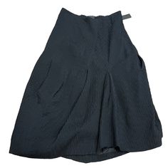 This High-Quality, Fully Lined Midi Skirt Features A Side Zip With An Elastic Back Waist. It Has A Contemporary Shape With Highs And Lows From Gathers And Folds Within The Construction. Slight Bubble-Like, Uneven Hem. A Minimalistic And Classic Skirt That Can Be Dressed Up Or Down. New With Tags, Excellent Condition. Black Textured Fabric, Size 4 Is A Us 12/14 Waist: 17" Length: 37" Black A-line Pleated Bottoms, Black A-line Lined Skirt, Black Asymmetrical Skirt With Folds, Black Asymmetrical Pleated Skirt For Evening, Black Folded Skirt For Work, Black Relaxed Skirt With Folds, Black Relaxed Fit Skirt With Folds, Black Long Skirt With Folds, Relaxed Black Skirt With Folds