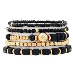 PRICES MAY VARY. What You Get: 7Pcs heishi surfer bracelets set, include 2PCS black clay bead bracelet, 2PCS white clay bead bracelet, 2PCS gold plated beaded bracelets and 1PCS mixed bracelet. Trendy and Stylish, you can mix and match with other ones you have too, would look great with most outfits, match a lot of your dresses Suitable Size: inner perimeter of the bracelet is approx. 6.8/7 inches which is suitable for most people wrist size.The bracelets are stretchy, its's comfortable and stre Black Clay Bead Bracelet, White Clay Bead Bracelet, Bead Stretch Bracelets, Bracelets Summer, Heishi Bracelets, Bracelet Beading, Soft Clay, Surfer Bracelets, Trending Bracelets