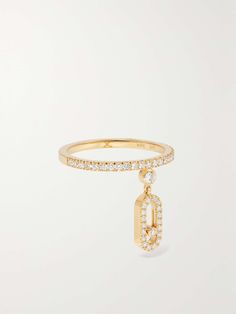 MESSIKA Move Uno Tassel 18-karat gold diamond ring | NET-A-PORTER Messika Move Uno, Vs1 Diamond, Gold Diamond Ring, Jewelry Lookbook, Gold Diamond Rings, Beauty Accessories, Pearl Ring, Net A Porter, Jewellery And Watches