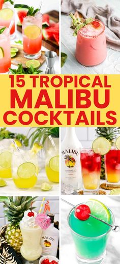 the top five tropical malbu cocktails