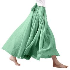 This Nlife women's maxi skirt is designed with stretchy Cotton Blend material, leisure, slim fit style to flatter your figure, bohemian, high waist, flowy double layer design make you more charming. It's a wonderful choice for all seasons, especially in summer. Fitting at any time, working, schooling, shopping, daily life, it's a great gift for yourself, friends, mom, wife, sister, daughter, aunt, etc. Please check the second picture of this item, it's a size chart with true size in it, and can help you find the most suitable one. Note: Depending on the lighting environment and the computer monitor, the actual color may be slightly different from the picture shown. Size: One Size.  Color: Green.  Gender: female.  Age Group: adult. Flowy Skirt Outfit, Womens Maxi Skirts, Flowy Skirt, Layers Design, Double Layer, Skirt Outfits, Maxi Skirt, Fitness Fashion, Womens Skirt