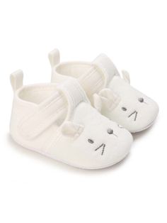 Soft Sole White Shoes For 0-1 Year Old Baby Girls, Autumn/Spring White     Cartoon Mary Jane   Baby Shoes, size features are:Bust: ,Length: ,Sleeve Length: Zapatos Mary Jane, Cartoon Embroidery, Walker Shoes, Jairzinho, Baby Boy Shoes, Baby Cartoon, Crib Shoes, Girls Sandals