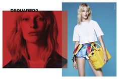 DSquared2 Gets Colorful for Spring 2015 Campaign | Fashion Gone Rogue Julia Bergshoeff, Model Campaign, Casablanca Bridal, Yellow Accessories