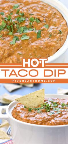 Whip up this hot taco dip recipe! Your Super Bowl party ideas won't be complete without this great appetizer. Loaded with ground beef, cream cheese, and more, this warm dip is an easy game day food everyone will love! Hot Taco Dip, Taco Dip Recipe, Delicious Dips, Cheese Cheddar, Bowl Party Food, Diy Easy Recipes, Appetizers For A Crowd, Taco Dip, Football Party Food