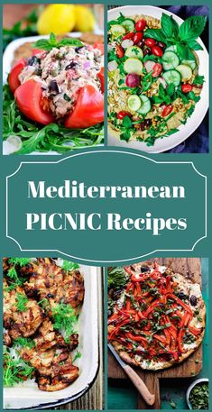 mediterraneanan picnic recipes with text overlay