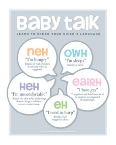 baby talk poster with four different languages