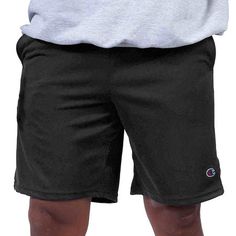 These Champion men's big and tall shorts are a classic sporty style to try for your next workout. Made from 100% cotton, this mid-length pair has side slip pockets, a drawstring waist, and a relaxed-fit. Wear them with a t-shirt or tank top.Black & Navy: 100% CottonOxford Grey: 90% Cotton, 10% PolyesterGranite Htr: 60% Cotton, 40% PolyesterFront Style: Flat FrontClosure Type: DrawstringFit: Relaxed FitPockets: 2 Side Slip PocketsRise: At WaistShort Length: Mid LengthFabric Description: JerseyInseam: 10 InCare: Tumble Dry, Machine WashShorts Type: Workout ShortsCountry of Origin: Imported Tall Workout, Shorts Workout, Mens Big And Tall, Big And Tall, Big & Tall, Sporty Style, Workout Shorts, Mens Fitness, Mid Length