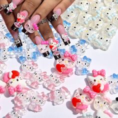 PRICES MAY VARY. Quantity: You will get 40 pcs cartoon nail art charms, super cute and unique and charming! can be used to decoration your own nail art, nail design, highlights and more. Perfect for fashionable women and trendy girl. Safety Materials: 3D nail charms are made of safe and environment-friendly materials, non-toxic, not limited to any skin, and safe to use. You can design your own unique nail effect. Easy to Use: First, you can clean the nail surface and apply nail glue, then put th Diy Crafts Phone Cases, Hello Kitty Nail, Hello Kitty Nails Art, Kitty Nail, Hello Kitty Nails, Resin Design, Cat Nails, Kawaii Nails, Nail Jewelry