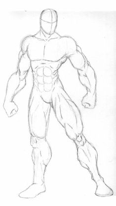 a drawing of a man's body and torso