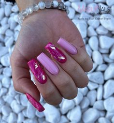 Fucsia Nails, Trendy Nails Glitter, Nail Art Designs Simple, Purple Glitter Nails, Aqua Nails, Long Square Acrylic Nails, Square Acrylic Nails