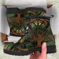 Fractal Tree, Leather Boots For Men, Boot Tree, Hippie Boots, Mode Tips, Vegan Leather Boots, Vegan Boots, Mens Leather Boots, Styl Boho