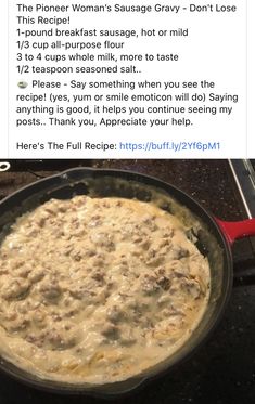 a pan filled with food sitting on top of a stove