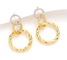 Maybe it's the two-toned design (and endless pairing options), or the textured drop design (all-around chic!), or perhaps it's the diamond accents (definitely...) that will make you instantly fall in love with these earrings. No matter the reason, these radiant accessories are bound to spend more time out of your jewelry box than in! From Accents by Affinity®. Drop Design, Window Shopping, Drops Design, Time Out, Diamond Clarity, Ear Piercings, Colored Diamonds, Fall In Love, Diamond Cuts