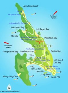 a map showing the location of koh phi