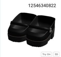 two black shoes are sitting next to each other on a white background with the same price tag