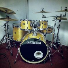 the yamaha drum set is ready to be played