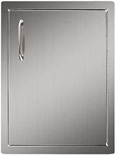 an image of a stainless steel door with handle on the left side and right side