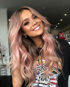 Stunning Lavender Hair Color Ideas to Try Ash And Pink Hair, Pastel Pink Hair Highlights, Pink Balyage Long Hair Brunettes, Baby Pink Hair Highlights, Light Pink Money Piece Hair, Dusty Pink Hair Balayage, Fun Hair Color Ideas For Summer, Pink Bayalage Hair