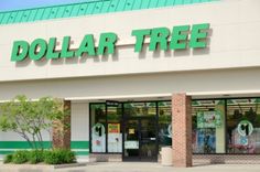 a dollar tree store front with the door open