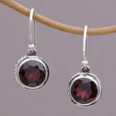 Red Garnet Earrings, Bride Earrings, Garnet Earrings, Jewelry Show, 925 Sterling Silver Earrings, Jewelry Gift Box, Hook Earrings, Stone Earrings, Free Jewelry