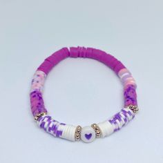 Handmade New!! Heishi Clay Polymer Bracelet!, Beautiful Purple Combination. Cheaper Price And Shipping?, Visit Our Online Store Www.Waviestore331.Com Or Bundle More Than 5 Bracelets For A Big Offer Bff Clay Bracelets, Purple Friendship Bracelets For Summer, Purple Bracelet For Summer Gifts, Casual Purple Stretch Bracelet For Beach, Purple Heishi Beads Bracelet With Spacer Beads, Purple Heishi Beaded Bracelets, Purple Heishi Bead Jewelry With Colorful Beads, Bohemian Purple Bracelets With Heart Beads