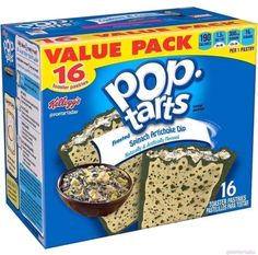 a box of pop tarts sitting on top of a table