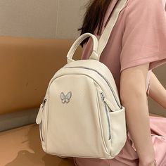 Fashion Women Backpack High Quality Luxury Leather Bagpack Solid Color Small Designer School Bag for Girl Travel Kawaii Backpack Details Show Angle Show [23y 7m 14d] White Portable Backpack, Cute Large Capacity Shoulder Backpack, Large Capacity Cute Backpack, Cute Large Capacity Beige Backpack, White Kawaii Backpack, Cute Bags With Zipper Closure For Students, Cute Student Bags With Zipper Closure, Cute Beige Backpack Bag, Cute Rectangular Ladies' Backpack