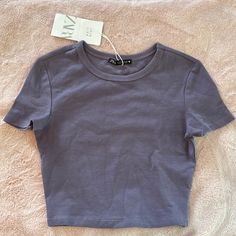 Cute Purple Crop T Shirt From Zara Nwt Tshirts For Women Casual Tees, Solid Color Cotton Crop Top, Casual Purple Crew Neck Crop Top, Fitted Cotton T-shirt In Solid Color, Plain Purple Top For Spring, Spring Solid Color Crop Top T-shirt, Cotton Crew Neck Crop Top In Solid Color, Trendy Solid Purple Top, Trendy Purple Solid Color Top